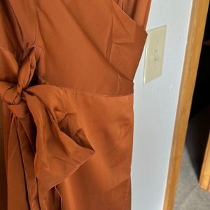 Silk/polyester Wrap Skirt - Camel Color